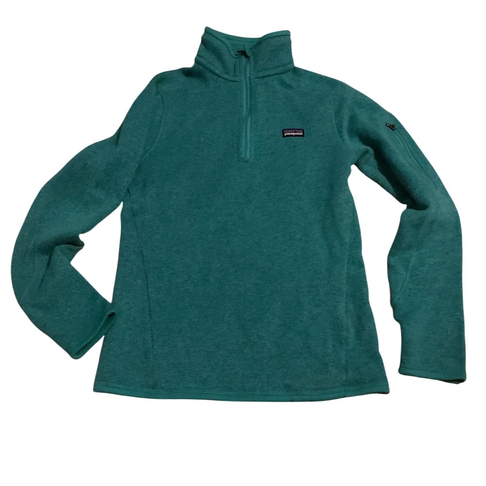 Patagonia Women's Fleece Pullover Quarter Zip Teal Green XS Long Sleeve